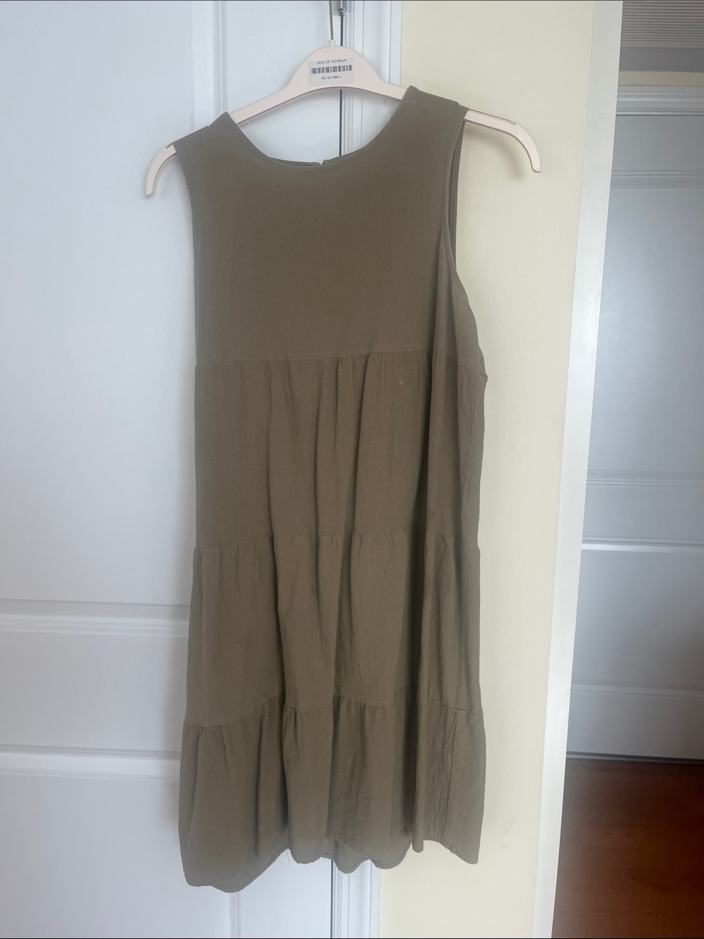 Sleeveless Tiered Olive Green Dress
